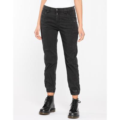 Röhrenhose GANG "GANG Hosen Slim Fit 94RAFFAELA", Damen, Gr. 28, Normalgrößen, schwarz, 64% Lyocell, 32% Baumwolle, 4% Elasthan, Hosen Image