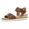 Keilsandalette GABOR "GENUA", Damen, Gr. 37, braun (cognacfarben), Kalbsleder, unifarben, klassisch, Schuhe, Sommerschuh, Riemchensandale, Komfortschuh in Weite G (=weit)