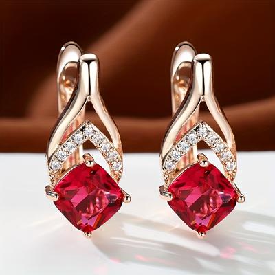TEMU A Pair Of Retro And Elegant Women's Fishtail Inlaid Earrings Fashionable And Versatile Earrings Image