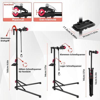 TEMU Adjustable Bike Repair Stand With 360-degree Clamp - Fit, Image