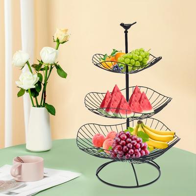 TEMU 3 Tiers Metal Wire Fruit Basket Holder Rack Vegetable Bowl Storage Stand Kitchen Image