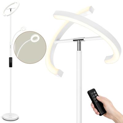 TEMU Fimei Floor Lamp With Reading Light, Living Room Floor Lamp, 4 Color Temperature, Unlimited Dimming, Eye Protection, Touch Control And Remote Control, Suitable For Living Room Office Bedroom Image