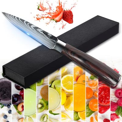 TEMU Paring Knife - Paring Knives, 3.5 Inch Small Kitchen Knife - Stainless Steel Fruit Knife, Ergonomic Pakkawood Handle, Knife For Cutting Tomatoes, Best Christmas Gifts For Men And Women Image