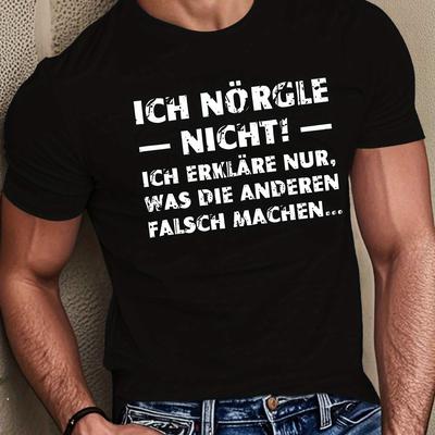 TEMU Funny German Men's Short Sleeve T-shirt Summer T-shirt Top Image