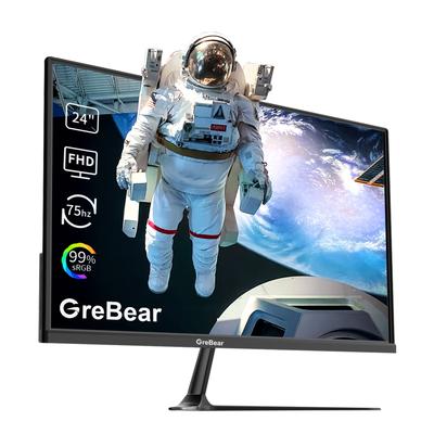 TEMU 24 Inch Computer Monitor 75hz Fhd Ips Screen 1080p Pc Monitor, 5ms(gtg) 99% Srgb Low Blue Light Led Desktop Display Hdtv/vga/audio/freesync/vesa Tilt Adjustable Image