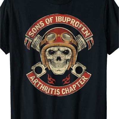 TEMU Vintage Son Of Funny Arthritis Biker T-shirt Cotton Printed Shirts Image