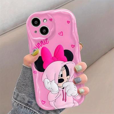 TEMU Phone Pink Mouse Design Phone Case For Iphone With Heart Pattern And Bow Detailfor All Models Of Iphone Xs/xr/11/12/13/14/15/16 Pro Max/plus, Perfect Birthday Gift For Easter, Ramadan, For ! Image