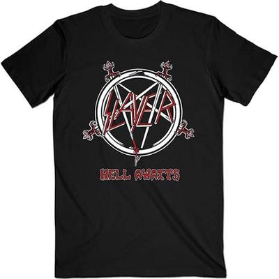 TEMU Mens Cotton Casual T-shirt Slayer Mens Awaits Tour Slim Fit T-shirt Medium Black Image