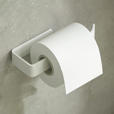 TEMU 1pc Self-adhesive Plastic Toilet Paper Holder – Wall-mounted, Multi-functional Dispenser With Sleek For Bathroom And Kitchen Use, Toilet Accessories Image