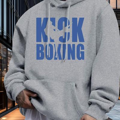 "TEMU [ Style] Men's Casual Fleece-lined Hoodie With "" Graphic - Cozy Polyester Pullover, Machine Washable, Ideal For Fall/winter" Image
