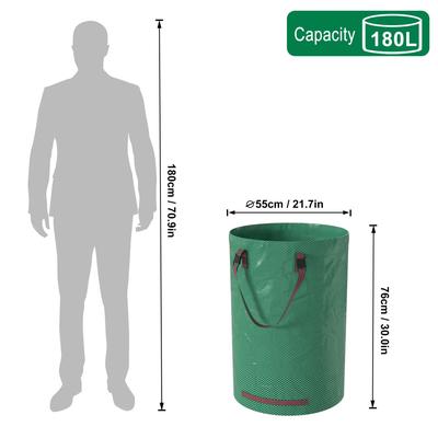 TEMU 2 Pack Garden Waste Bags 120l & 180l Capacity, & Foldable Leaf And Bags With Handles, Yard Image