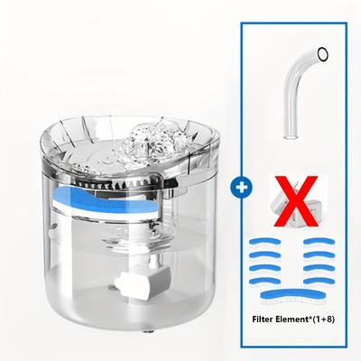 TEMU 1 Cat Water Fountain Pet Drinking Machine Automatic Silent Transparent Drink Dispenser Suitable For Large, Medium, And Small Cats And Dogs Indoor Use Image