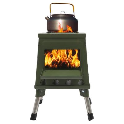 TEMU Tent Stove, Rocket Stove Outdoor, Green, Portable Wood Stove For Camping, Outdoor, Tent Heating, Camping, Tent Stove, For Cooking Image