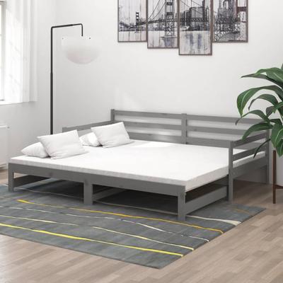 TEMU Pull-out Day Bed Gray Solid Pine 2x (90x200) Cm Image
