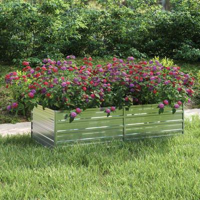 TEMU Garten-hochbeet 160x80x45cm Verzinkter Stahl Silber Image