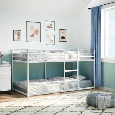 TEMU White Bunk Bed Without Mattress 90x200 Cm Steel Image