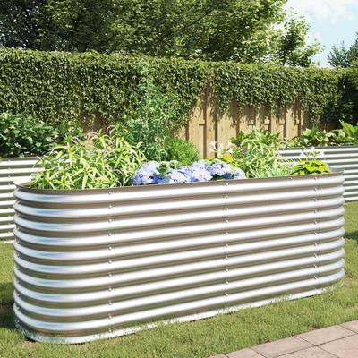 TEMU Garden Raised Bed 240 X 80 X 81 Cm Galvanized . For Plants, Flowers, Fruit, Herbs, Vegetables. Flower Box Vegetable Bed Bed Plant Pot Early Bed, For Terrace Balcony & Garden Image