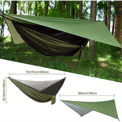 TEMU Portable Hammock With Canopy For Camping Hiking Backpacking Outdoor Activities Image