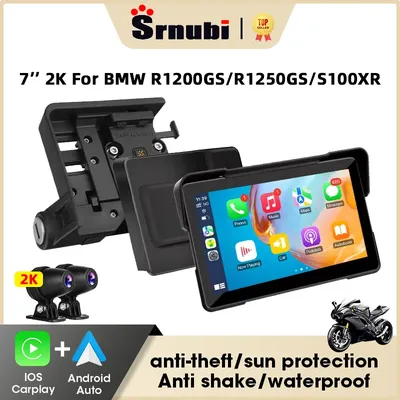7 inch Wireless CarPlay Android Auto Portable Motorcycle DVR Dashboard Navigation Screen Special for BMW R1200GS R1250GS S1000XR