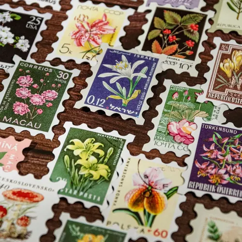 50 sheets Philatelic museum series Postage stamp theme stickers Scrapbooking Material handmade Diary Album Junk Journal Supplies