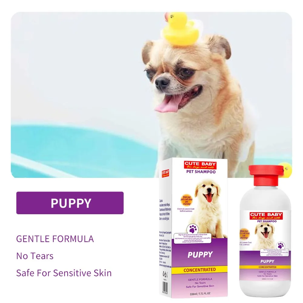 228 ml PET-Reinigung, hochwertiges, sicheres Haustier-Hunde-Shampoo, Körperwäsche, zarte Haut, Geruchsentfernung, Reinigung, Petcleaning für Hunde und Katzen Image