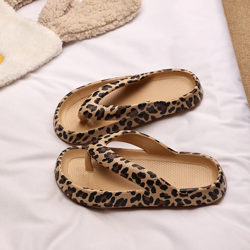 Koreanische Version von Hausschuhen mit Leopardenmuster, Damenoberbekleidung, Sommer-Slipper mit dicken Sohlen, modisch, für heiße Mädchen, Must-Have am Meer, Strand Image