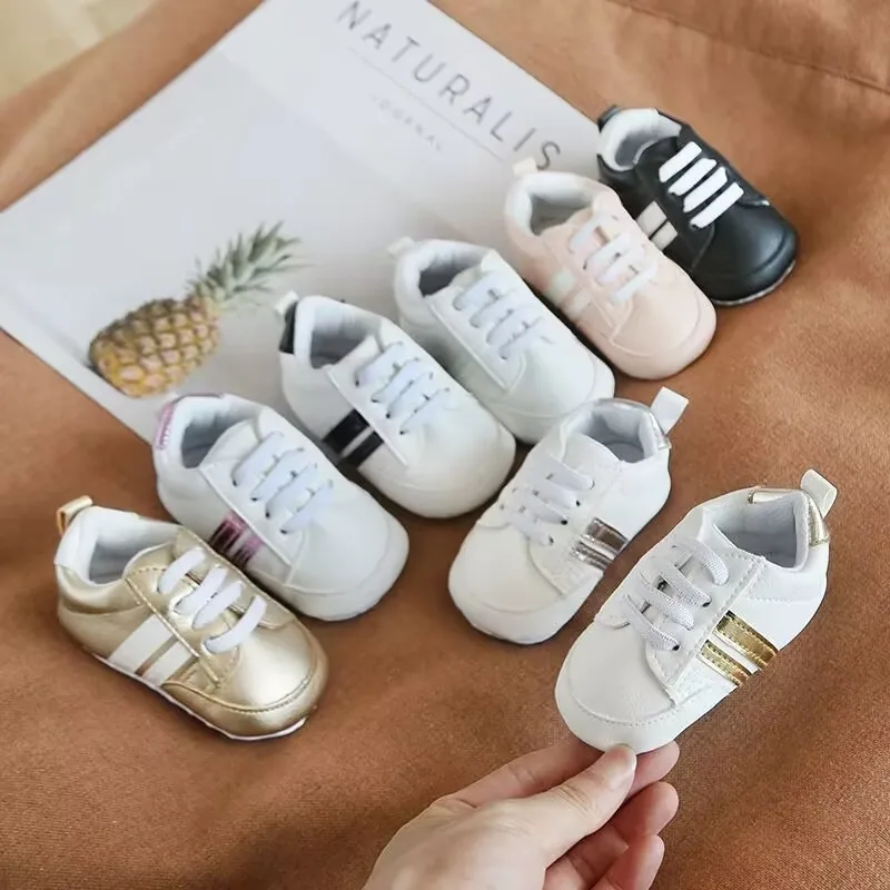 Sportschuhe für männliche und weibliche Babys, 0–1 Jahre alt, weiche Sohle, modische Freizeit-Wanderschuhe für Babys und Kinder im Frühjahr/Sommer Image