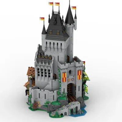 Benutzerdefinierte moc block spielzeug Lion Knight Castle modell Medieval stadt modell DIY block Image