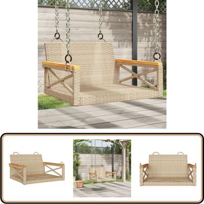 Vidaxl - Hängesessel Beige 63x62x40 cm Poly Rattan - Outdoor Möbel - Gartenstuhl - Hangestuhl Image