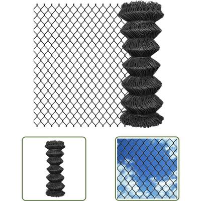 Maschendrahtzaun 25 x 1 m Stahl Grau - Maschendrahtzaun - Gartenzaun - Metallzaun - Sicherheitszaun Image