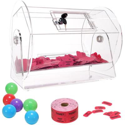 Acryl-Tombola-Trommel, fasst 5000 Tickets oder 200 Tombola-Kugeln, transparenter Ticket-Drehkäfig Image