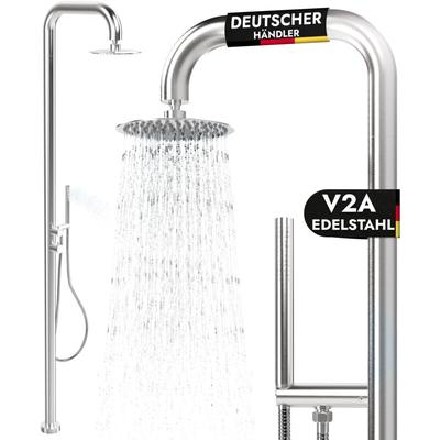 Lawa Living And Lifestyle - Gartendusche Warmwasser und Kaltwasser V2A Edelstahl Pooldusche mit Image