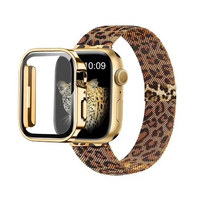 Milanaise-Loop-Armband für Apple Watch Band + Gehäuse 44 mm 40 mm 41 45 mm Gold Silber Image