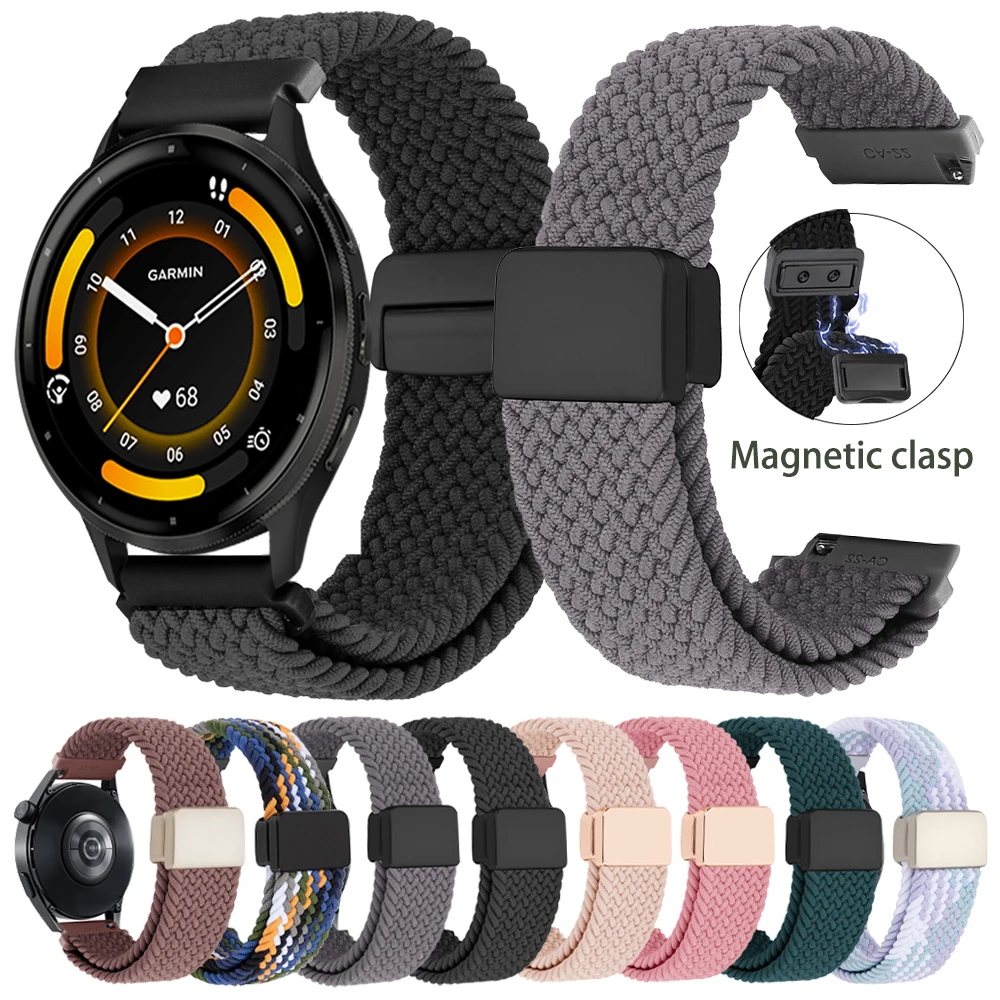 Riemen für Garmin Venu 3 2/sq/sq2 Uhrenarmband 20 mm 22 mm für Garmin Vivoactive 6 5/Forerunner 265/255/165 Nylon-Magnetarmbänder Image