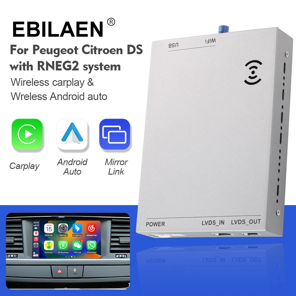 EBILAEN Wireless Carplay Android Auto Für Peugeot Citroen RNEG 2 RNEG 2 RT6 Picasso C4 C5 DS4 308 508 208 3008 Modul Image