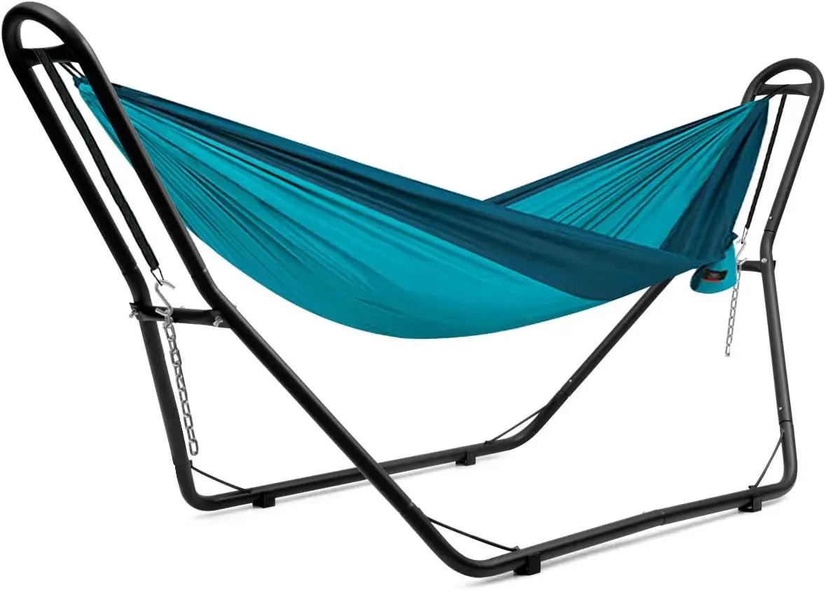 Robuster Hängematten ständer, hochwertiges Stahl-Metall-Material mit 2 Ketten und S-Haken für Garten und Camping