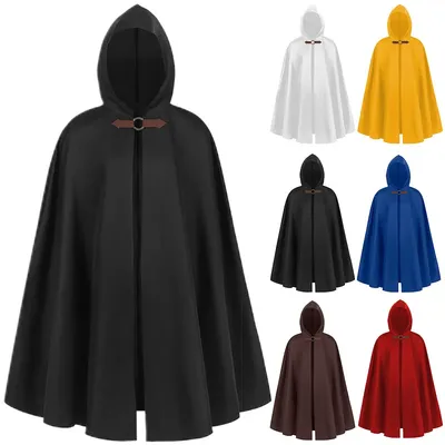 Männer Kapuzenumhang Mittelalterlicher Vampirschal Piratenrobe Old Ranger Kostüm Anime Cosplay Image