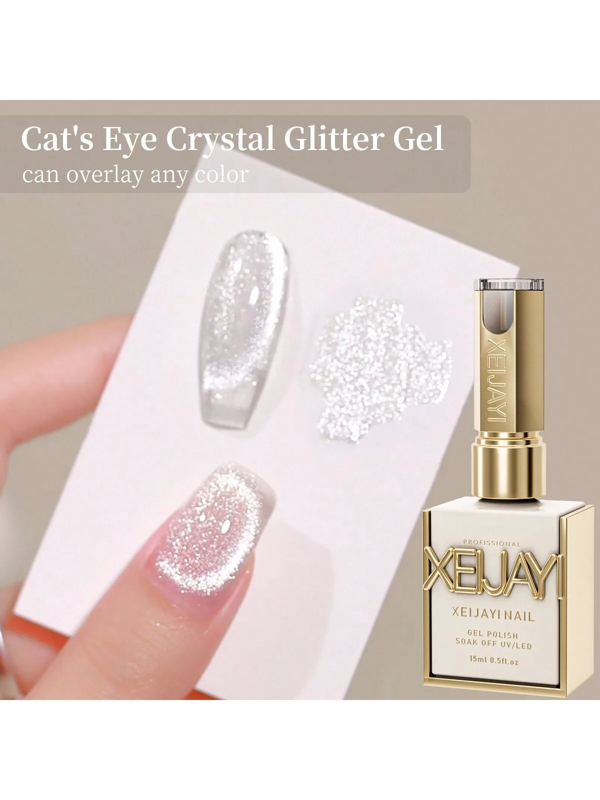 15 ml Universal Silver Cat Eye Gel-Nagellack. Glitzernd, magnetisch. Bedarf eine UV-/LED-Lampe. Für Heim- und Salon-DIY Image