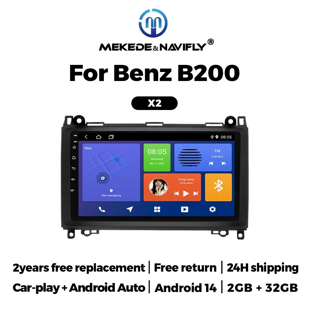 Android 2Din Autoradio für Mercedes Benz B200 Sprinter W906 W639 Klasse W169 W245 All in One Intelligent System Multimedia Player Image