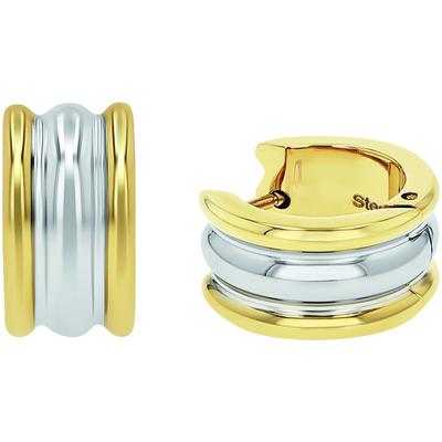 Paar Creolen AMOR "2039984", gelb (gelbgoldfarben, edelstahlfarben), Ohrringe, Damen, Edelstahl Image
