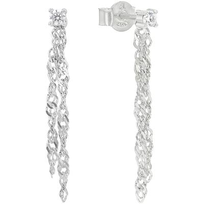 Paar Ohrstecker AMOR "9164387", silber (silberfarben, weiß, weiß), Ohrringe, Damen, Silber 925 (Sterlingsilber), mit Zirkonia (synth.) Image