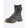 Schnürstiefelette ANDREA CONTI, Damen, Gr. 36, grau, Leder, Glattleder, modisch, Schuhe