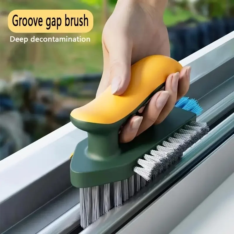 Spazzola per la pulizia di piastrelle e fughe multifunzione da 2 pezzi spazzola per pavimenti per vasca lavapavimenti ad angolo portatile durevole Gap 4 in 1 strumenti per la pulizia