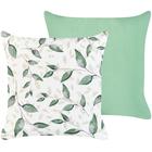 Beliani - Set di 2 cuscini decorativi da esterno con motivo a foglie in tessuto verde Flyleaf