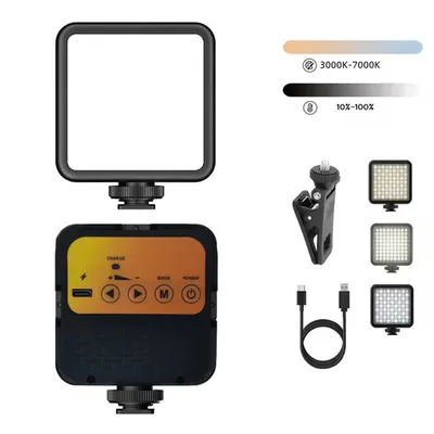 New Rechargeable 7000K LED Video Light Mini Camera Light Fill Lamp Portable Photography Lighting for