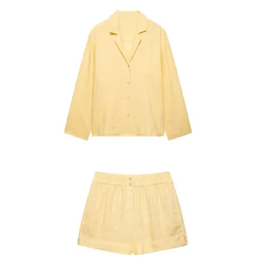 PB&ZA2025 Summer new women's commuting style simple solid color suit collar linen loose shirt casual