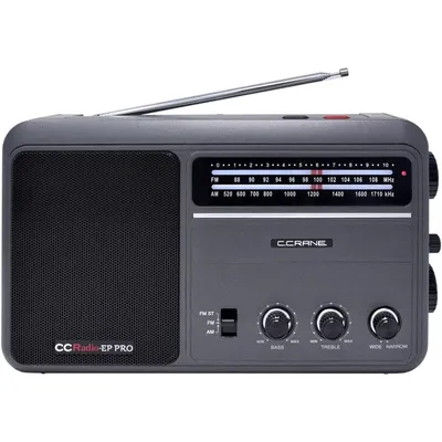 CCRadio - EP PRO AM FM Battery Operated Portable Analog Radio with DSP Black