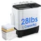 Portable Clothes Washing Machine, Twin Tub 28 Lbs Capacity Laundry Washer and Dryer Combo 2 In 1