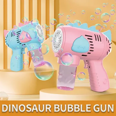 Bubble Liquid not included Electric Dinosaur bubble machine with light music Outdoor toys Christmas
