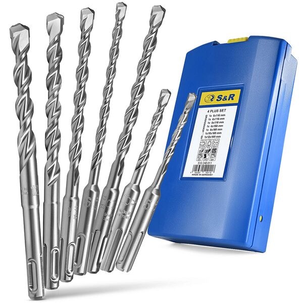 S&K Label Hammerbohrer-Set 7-teilig grau